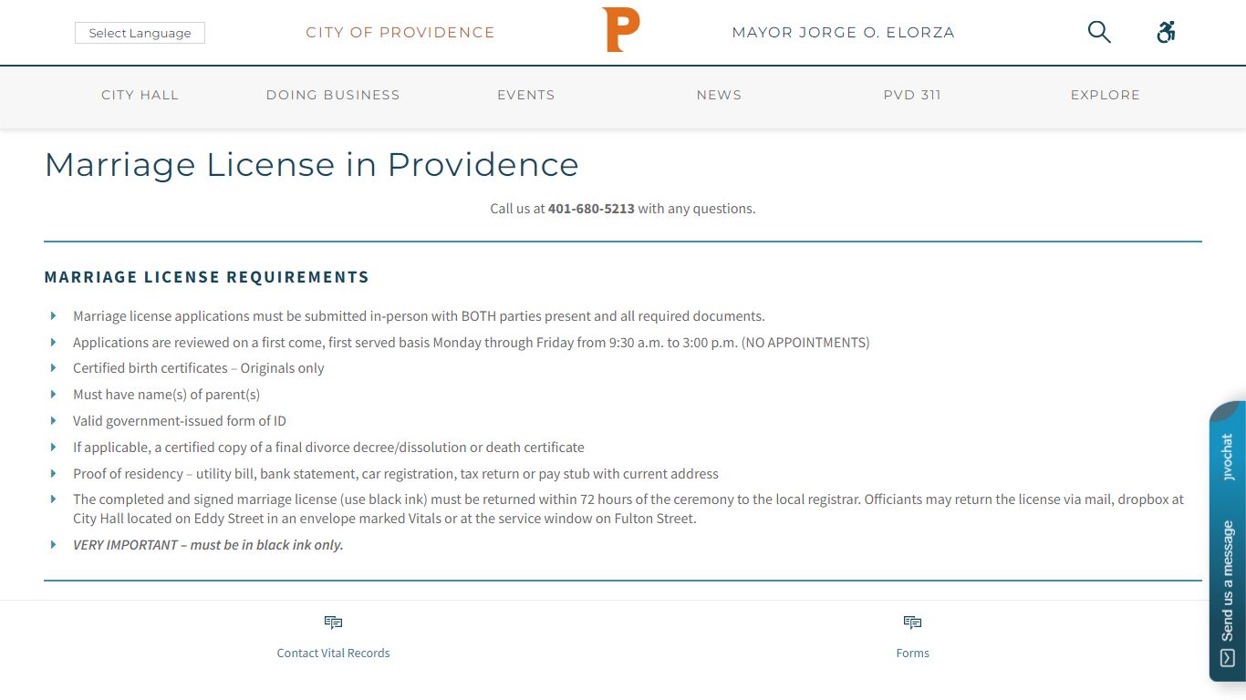 Marriage License in Providence - City of Providence